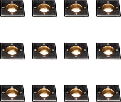 LongLife Inbouw LED Grondspots vierkant - Waterdicht - RVS Padverlichting - Zwart - 12 stuks - Ledlamp - Spot - Inbouwspot - Grondspot