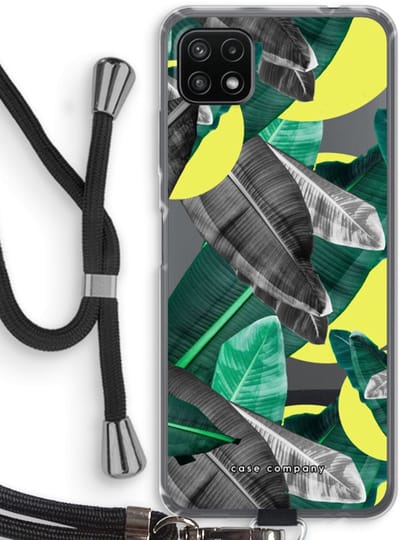 Case Company® - Hoesje met koord geschikt voor Samsung Galaxy A22 5G hoesje met Koord - Fantasie jungle - Telefoonhoesje met Zwart Koord - Bescherming aan alle Kanten en Over de Schermrand