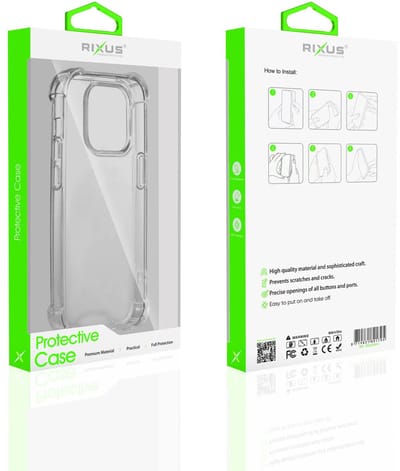 Rixus Anti-Burst Case For Apple iPhone 14 Pro Max Transparent