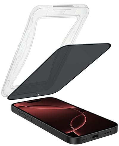 Screenprotector - Geschikt voor Apple iPhone 16 Pro - Met Installatie Kit - Anti Spy - Beschermglas - Flexibel Glas - Tempered Glass - Screen Protector - Inclusief Montage Frame - Buigbaar Hybrid Bescherm Cover
