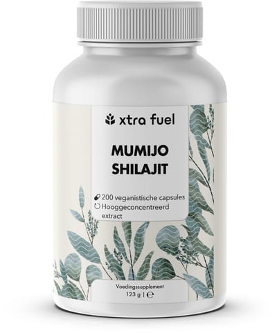 XTRA FUEL Mumijo Shilajit-capsules – 1000 mg per dagdosering – 200 capsules (hooggedoseerd) – origineel Himalaya-shilajit (10:1-extract)