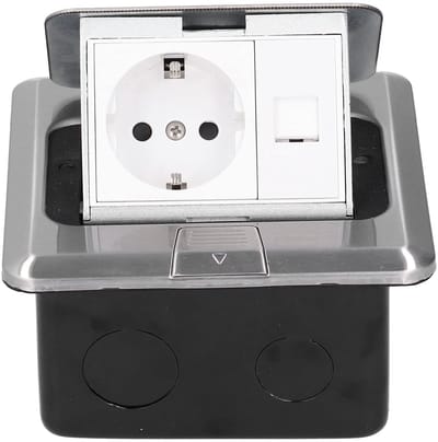 Dailygoody - Inbouwvloerstopcontact - Waterdicht - Voor keuken en kantoor - Met Ethernet - Energie- en dataverbinding - Hoogwaardige kwaliteit - Gesch