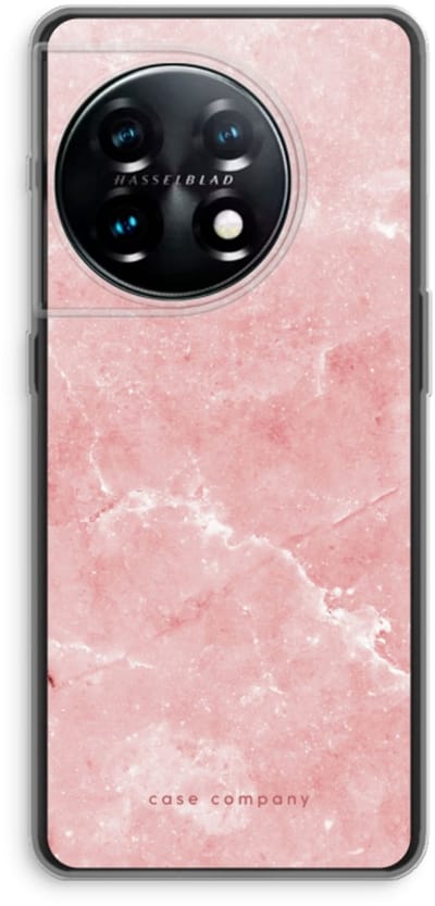 Case Company® - Hoesje geschikt voor OnePlus 11 hoesje - Roze marmer - Soft Cover Telefoonhoesje - Bescherming aan alle Kanten en Schermrand