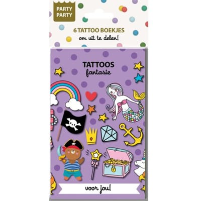 Party Party 6 Tattoo Boekjes - Fantasie - Interstat