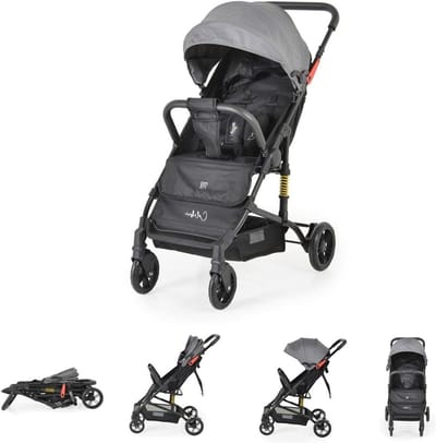 Opvouwbare Kinderwagen - Reisbuggy - Veilig Vervoer - Verstelbaar Zonnedak - Vanaf Geboorte - Grijs