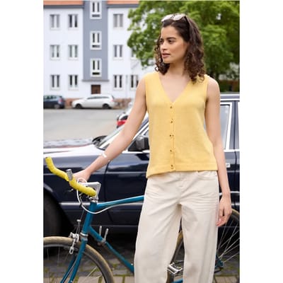 Gilet met V-hals en gebreide look