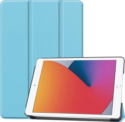Hoesje - Geschikt voor Apple iPad 8 (2020) - 10.2 inch - 8e Generatie - Dun & Stevig - Hardcover Book Case - Trifold Bookcase Hoes - Hard Cover - Tablethoes - Lichtblauw