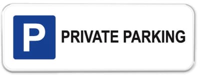 Private parking bord - Weerbestendig Aluminium - 40x15 cm - Bevestiging: Zonder bevestiging (alleen het bord)