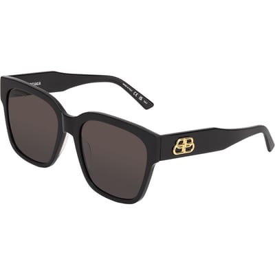 Lunettes de soleil carrées à monture D Balenciaga Lunettes de soleil unisexes Noir BB0056S-001 55 black