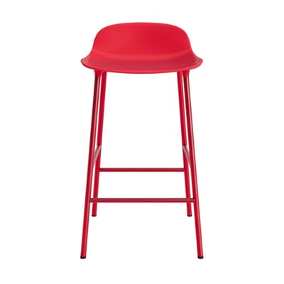 Normann Copenhagen Form barkruk met metalen frame - NormannCopenhagenFormBrightRed - 65 cm