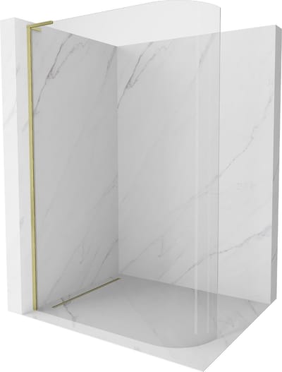 Mexen Kioto-R L afgeronde douchewand Walk-in 80 x 200 , transparant, goud geborsteld - 800-080-103-55-06