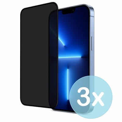 Privacy Screenprotector Geschikt voor iPhone 13 Pro Max – Anti-Gluren – Krasbestendig Gehard Glas 9H – Volledige Dekking – 3-Pack – FuturiQ