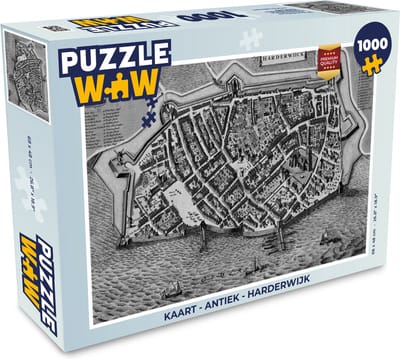 Puzzel Kaart - Antiek - Harderwijk - Legpuzzel - Puzzel 1000 stukjes volwassenen