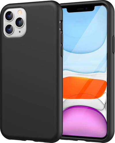 Podec Telefoonhoesje Zwart Geschikt voor iPhone 11 pro Hoesje En Screenprotector Beschermglas
