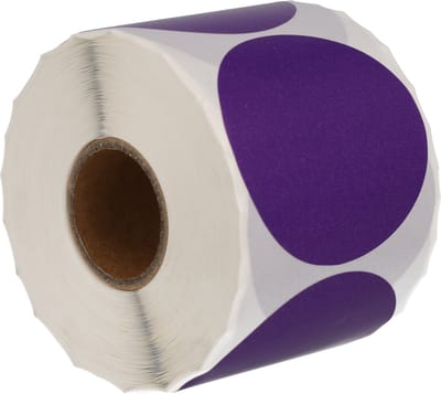 500 Etiketten Rond Paars 50 mm op Rol - Sluitzegel - Markeringspunten - Blanco ronde stickers - DULA