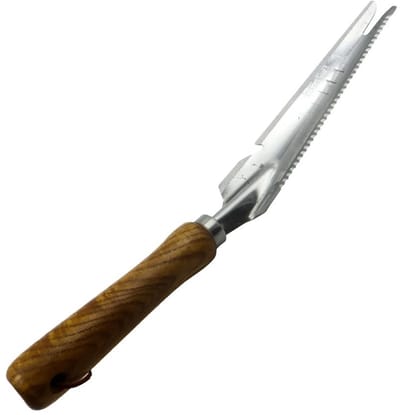 Dailygoods- Onkruidverdelger Ultralicht - Onkruidtrekker - Tuingereedschap - Roestvrij staal - Houten handvat - Versterkt aluminium blad