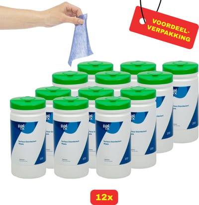 12x Desinfectiedoekjes Pal TX Groot formaat - 12x 150 stuks - Voordeelverpakking