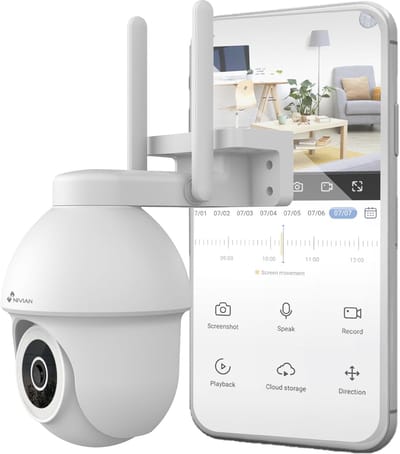 PTZ Buiten Camera Wifi 2.5K Ultra HD met Kleuren Nachtzicht en Bewegingsdetectie | Tuya App & Smart Home Compatibel