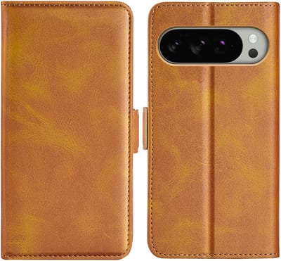 MobyDefend Hoesje - Geschikt voor Google Pixel 10 Pro XL - Luxe Wallet Book Case (Sluiting Zijkant) - Lichtbruin