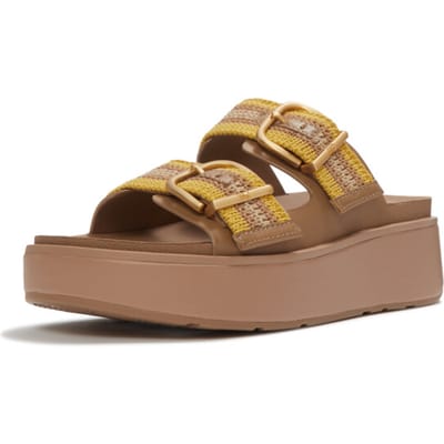 FitFlop Dames sandalen Gen-FF Max Buckle Stripe-Webbing Two-Bar Slides A3E