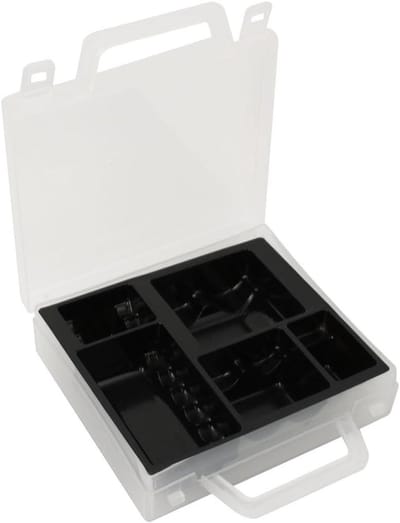 Opbergdoosje Batterijen - Plastic Houder - Batterijen Organiseren - In elkaar te schuiven - 150x135x40mm - Transparant