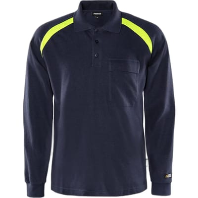 Fristads Flamestat Poloshirt Lange Mouwen 784 Pfla - Donker marineblauw - 4XL