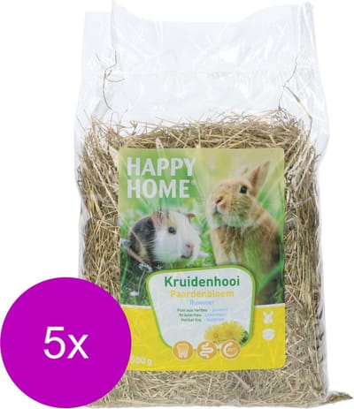 Happy Home Kruidenhooi - Paardebloem  - Konijnenvoer - 5 x 500 g