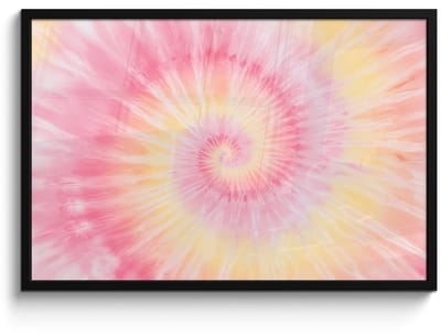 Poster in lijst - Fotolijst 90x60 cm - Posters - Patroon - Tie Dye - Pasteltinten - Roze - Posterlijst zwart - Decoratie - Wanddecoratie woonkamer - Muurdecoratie slaapkamer