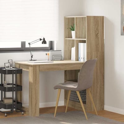 vidaXL - Bureau - Sonoma - Eik - Bewerkt - hout - 122 - x - 67 - x - 145 - cm