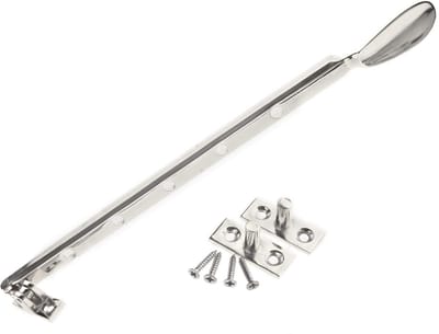 Dailygoods- Venster Verblijf 325 mm - Raamverblijf - Fastener - IJzer - Links/rechts handig - Inclusief 2 Pin Latches - Raamstay