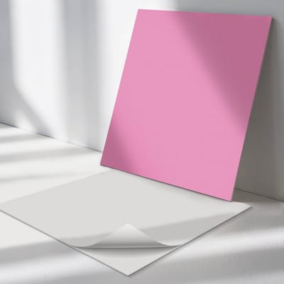 Wallfluent Vinyl Tegels - Pastelroze Kleur Vinyl Wandtegels - 30 cm x 30 cm - Uniform PVC Tegels - Verpakking van 9 stuks - Vierkant PVC Tegels - Patroon Plaktegels - Wand PVC Tegels - Plaktegels Keuken en Badkamer