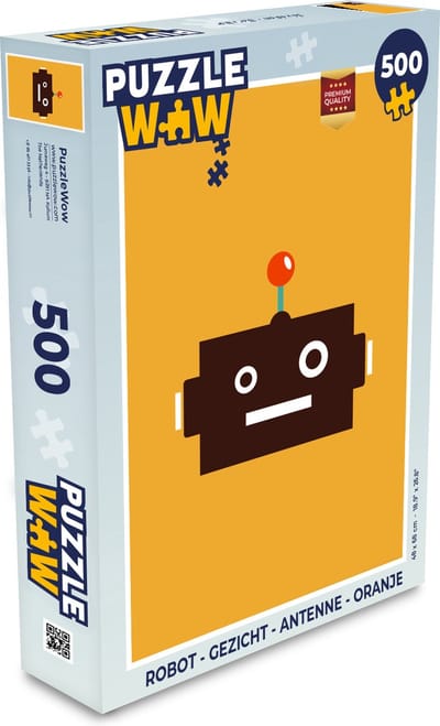Puzzel Robot - Gezicht - Antenne - Geel - Jongens - Kind - Legpuzzel - Puzzel 500 stukjes