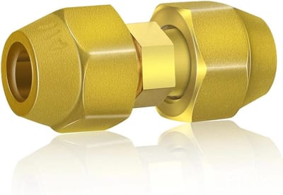 Dubbele nippel voor koperbuizen 1/4 inch, 10.8mm schroefdraad, zonder lassen, geschikt voor AD 6.35-6mm, duurzame buisverbinding voor koudetechniek en installatie
