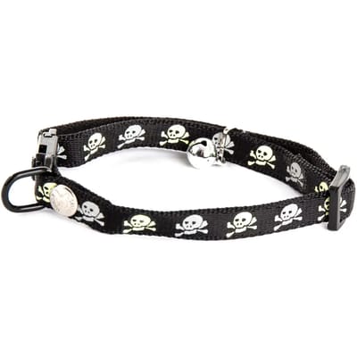 Kattenhalsband met doodshoofd van nylon Martin Sellier