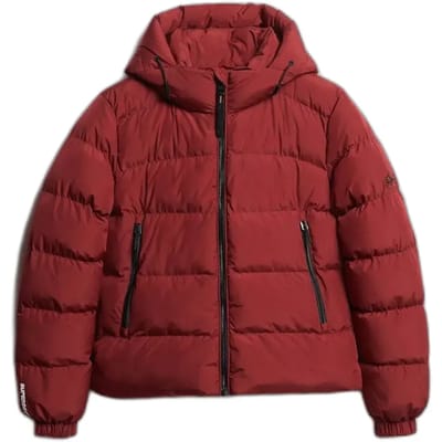 Superdry Hooded Sports Puffer Casual Winterjas Dames Rood XL/42