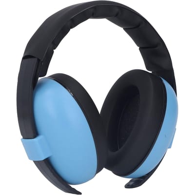Casque anti-bruit pour bébé Protection auditive Doux Respectueux de la peau pour bébé Anti-bruit Cache-oreilles pour prévenir les dommages auditifs Bleu bleu
