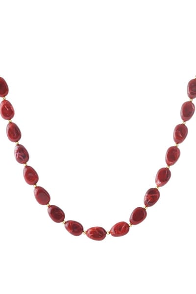 Bijoutheek Collier Statement Kralen Crimson