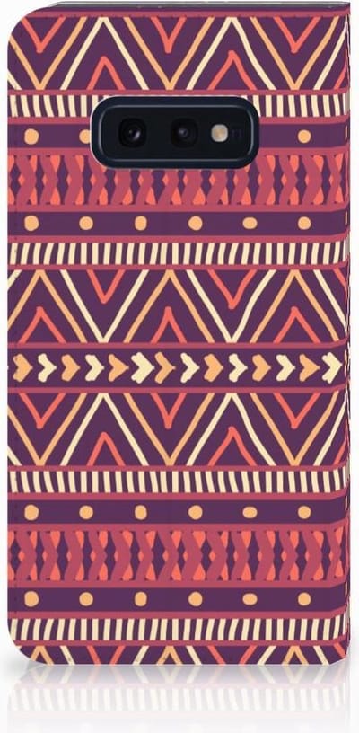 Standcase Hoesje voor Samsung Galaxy S10e Hoesje met Magneet Aztec Paars