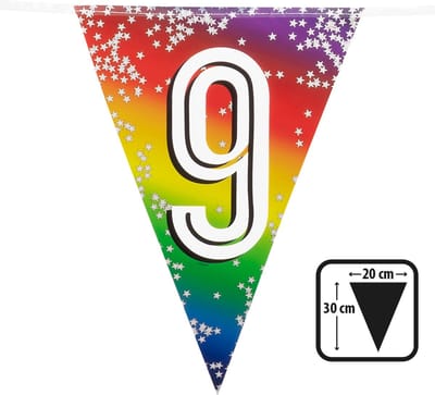 Boland - Folievlaggenlijn Rainbow '9' - Regenboog - Regenboog