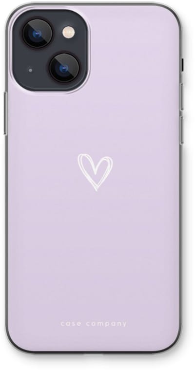 Case Company® - Hoesje geschikt voor iPhone 13 mini hoesje - Klein hartje paars - Soft Cover Telefoonhoesje - Bescherming aan alle Kanten en Schermrand