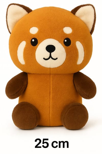 Bextunio Rode Panda – 25 cm Pluche Knuffel | Superzacht & Hypoallergeen | Cadeau voor Kinderen (1–8 jaar)