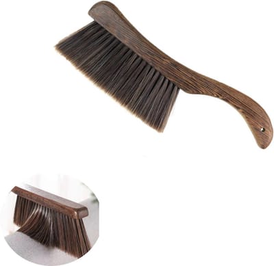 Handbezemborstel met gebogen houten handvat | Zachte haren voor efficiënt schoonmaken