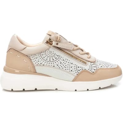 Dames sneakers met zijrits van leer Carmela
