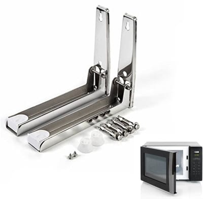 Dailygoods- Magnetronhouder - Verstelbare/Opvouwbare Beugel - Roestvrij Staal - Stabiliteit - Maximaal 35 kg - Keukenaccessoires - Keukenrek