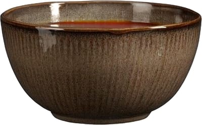 Mica Decorations Soepkom Nusa - bruin - 7 x 12 cm - keramiek - kommetjes/schaaltjes - 500 ml