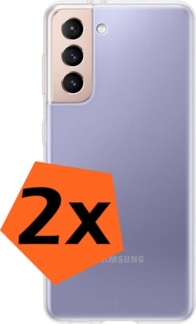 Hoes - 2 Stuks - Geschikt voor Samsung Galaxy S21 FE - Sterk & Shockproof - Case Siliconen - Back Cover - Telefoon Hoes - Transparant