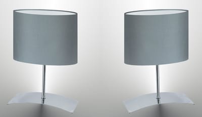 Trango Set van 2 Bedlamp 2018-04G*2 *GREY EAGLE* Tafellamp met stoffen kap in grijs incl. 1x E14 lamphouder voor LED-lampen, vensterbanklamp, bedlampje voor slaapkamer, bureaulamp, tafellamp, vensterbanklamp - L: 200mm - B: 100mm - H: 300mm