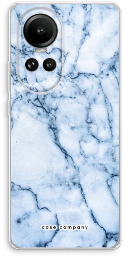 Case Company® - Hoesje geschikt voor Oppo Reno 10 hoesje - Blauw marmer - Soft Cover Telefoonhoesje - Bescherming aan alle Kanten en Schermrand