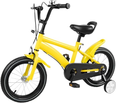 Kinderfiets - Meisjesfiets - Eerste Rijervaring - Veiligheidskenmerken - 14 inch - Geel