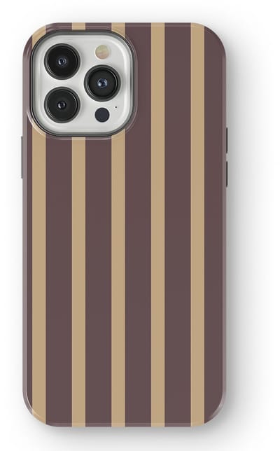 DripCase Gestreept Hoesje geschikt voor iPhone 13 Pro Max | Backcover met Mag | Stripes Motief | Trendy Case geschikt voor iPhone 13 Pro Max met Strepen Velvet Praline